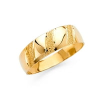 Jewels Lux14k Gold Okrugli kubični cirkonijski žuti prsten sjetli se obljetni godišnjica vjenčanica veličine 5