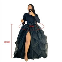 Maemukilabe Ženska suknja Visoko struk Tulle Haljina A-line lisnatih mreža s poljskom princezom suknja