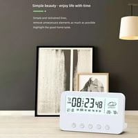 Toma LCD digitalni prikaz Budilica za prijenosni minimalistički budil sa satom sa temperaturnim i vlažnim senzorom za odgodu za funkciju spavaće sobe za dnevni boravak