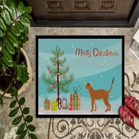 Crvena abesininska mačka vesela božićna prostirka vrata