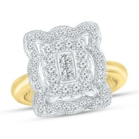 CT. T. W. Diamond Art Deco prsten u Vintage stilu od 10k Dvobojnog zlata
