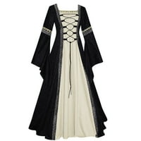 Ljetna haljina za žene Ženska vintage pod Duljine gotičke kozmetičke haljine od poliestera crna 2xl