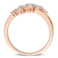 Miabella ženski karat TW dijamantsko ružičasto zlato, presvučeno Sterling srebrom od 9 kamena Split-shank prsten