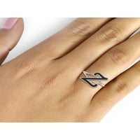 JewelersClub Accent Crni Dijamant početni prsten za žene