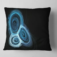 Designart plava spiralna maglina na crnoj-apstraktni jastuk za bacanje - 16x16