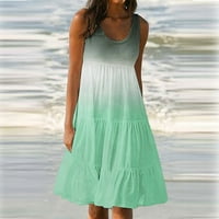 Ženska ljetna haljina okrugla vrat haljina bez rukava bez rukava na plaži