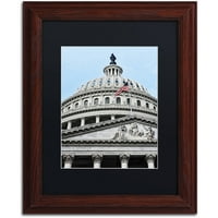 Zaštitni znak Likovna umjetnost kupola američkog Kapitola Umjetnost platna Gregoryja O'hanlona, crni mat, drveni okvir