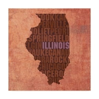 Zaštitni znak likovne umjetnosti' Illinois State Words ' platnena umjetnost od Red Atlas Designs