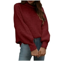 Pad Turtleneck džemperi za žene Ležerne prilike dugih rukava Pleteni pulover pulover na vrhu pulover u