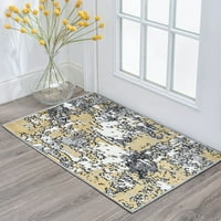 Savremeni tepih apstraktna žuta, siva unutrašnja rasuta lako se čisti
