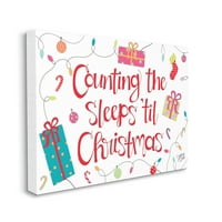 Stupell Industries Brojite za spavanje za božićnu ljestvicu Galerija zamotana platna Print Wall Art