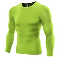 Muške sportske majice s dugim rukavima trčeći fitness majice zeleno l