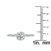 Ženski laboratorij uzgojen IGI certificirani karatni dijamantski pasijans prsten od 14k bijelog zlata