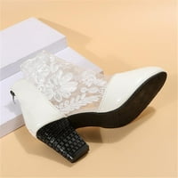 Sandale za žene Dressy Ljeto Sheer Cvjetni čipkasti čizme za gležnjače Okrugli nožni cipele s visokim