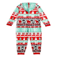 Porodično Božićno podudaranje pidžamas kapuljača Oneges Snowflake Xmas Jednodijelni spavanje za spavanje