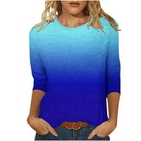 Ženski vrhovi Dugi rukav klirens Ženska Moda štampana labava majica rukavi bluza okrugli vrat Casual vrhovi